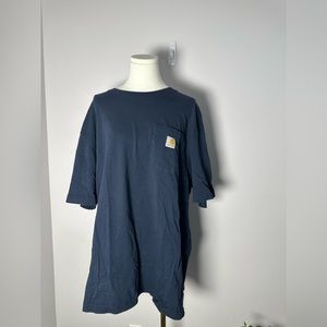 EUC Men's Carhartt Short Sleeve T Shirt Blue XL Loose Fit